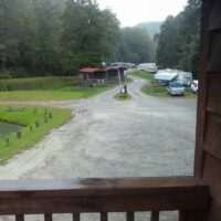 Overlooking RV campground from porch