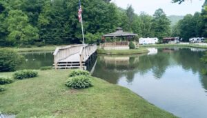 Fishing at Adventure Village & Lodging Fishing Pond in Brevard NC